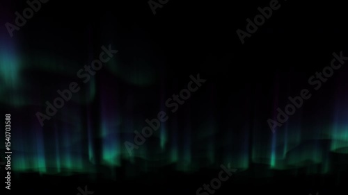 Realistic Aurora Borealis Northern Lights Cool Blue On Black