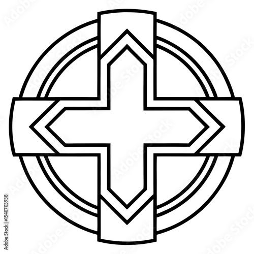 Minimal Red Cross Symbol Outline