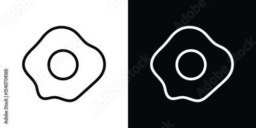 Omelet icon design. simple stroke line vector icon set