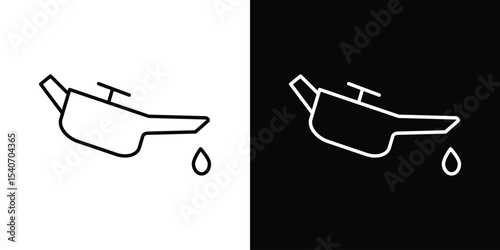 Oil can icon design. simple stroke line vector icon set