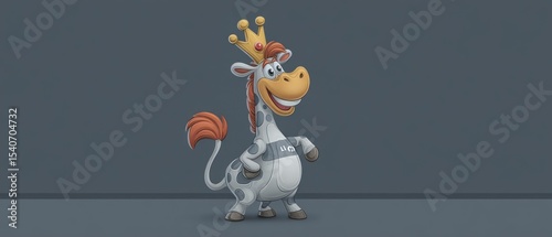 Cartoon cow character wearing a crown