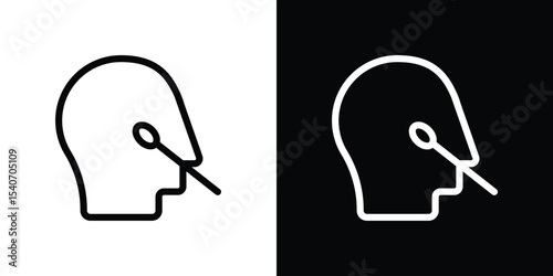Nasal swab icon design. simple stroke line vector icon set
