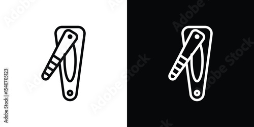Nail clippers icon design. simple stroke line vector icon set