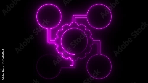 setting icon animated. Circuit animation Concept for teamwork, motivation, mission, achievement, growth and success business. on black background.