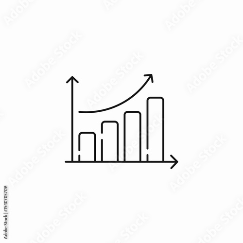 bar graph growth icon sign vector