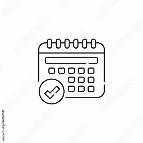 calendar check date icon sign vector