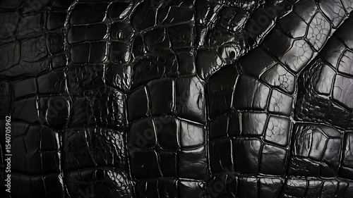 Close-up of dark, textured reptile scales exhibiting a pattern of raised, polygonal shapes.