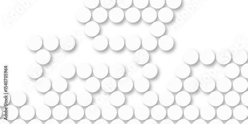 White tiles wall. round marble textures, ball tiles. Top view pavement circle block white texture with seamless patterns floor background. Air Bubble wrap texture background. Textured Background.
