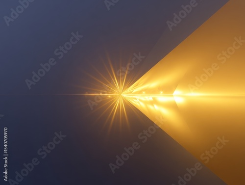 Abstract gold light ray