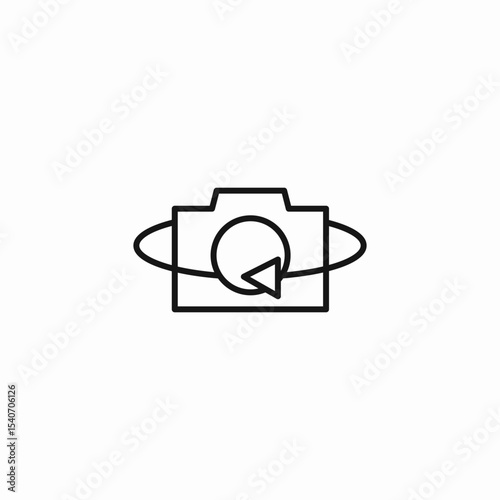 camera 360 degree view icon sign vector
