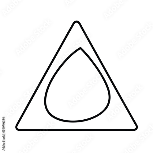 Veggie Samosa in Triangle Shape in Line Drawing Vector illustration