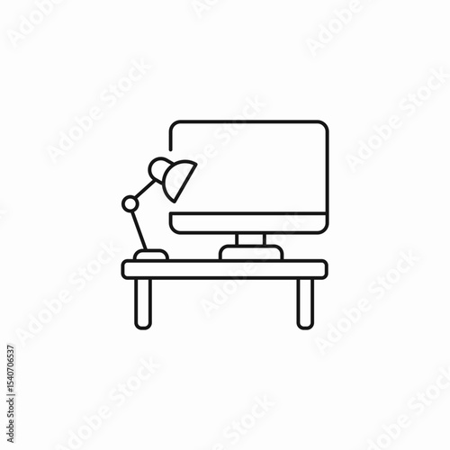 desktop computer workspace icon sign vector