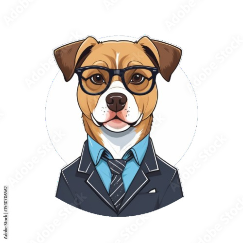 Dog with shirt and glasses.Dog wearing sunglasses