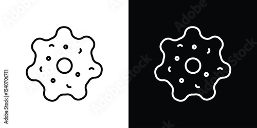 Microorganism icon design. simple stroke line vector icon set