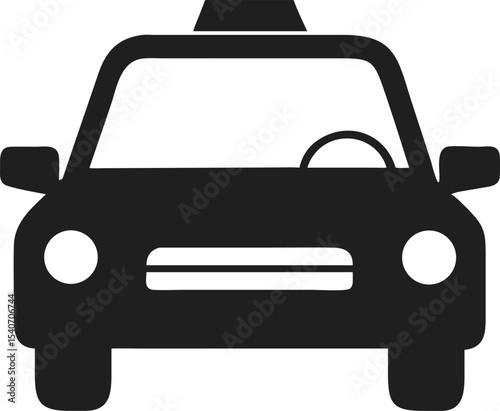 Taxi silhouette urban transport icon representing city mobility and public service