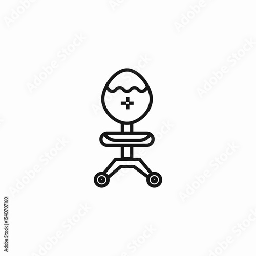ergonomic swivel chair icon sign vector