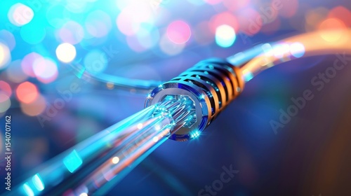 Fiber optic cable closeup