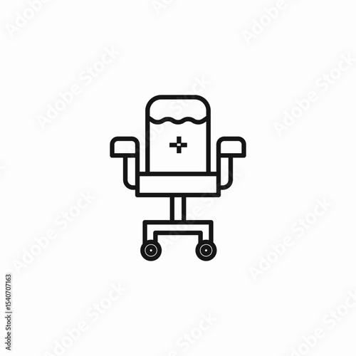 ergonomic office chair icon sign vector