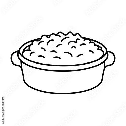 Baked Mac and Cheese Casserole in Clean Lines Vector illustration