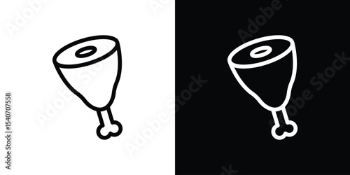 Meat icon design. simple stroke line vector icon set