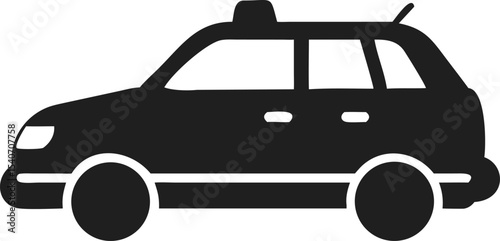 Police car silhouette emergency response vehicle known for its siren, lights, and law enforcement role