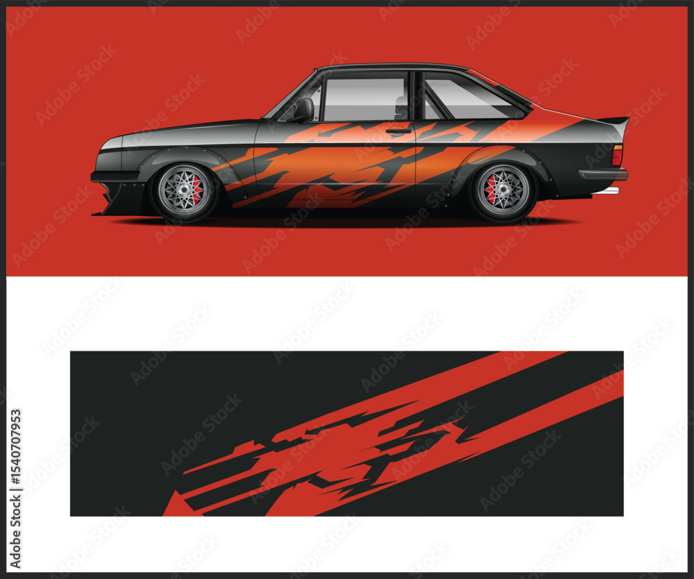 Obraz premium Custom Designed Race Car Wrap with Abstract Graphics
