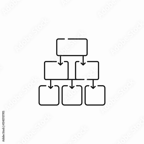 hierarchical flowchart diagram  icon sign vector