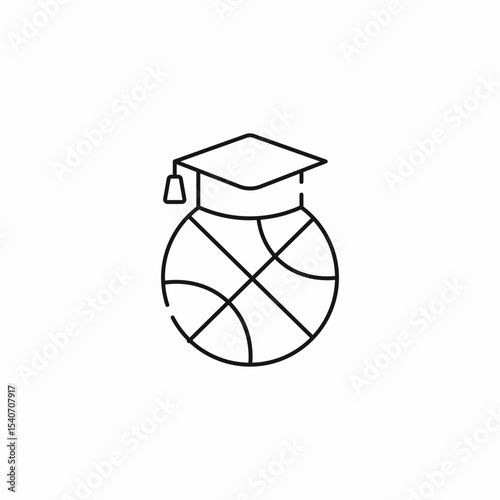 graduation basketball education icon sign vector