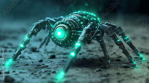 Glowing nanobot node sending pulses to suppress virus signals 
