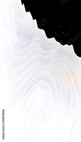 Abstract layered white forms