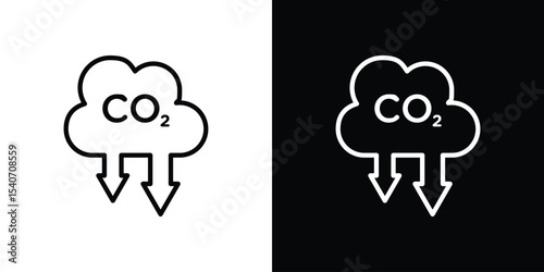 Low carbon dioxide icon design. simple stroke line vector icon set