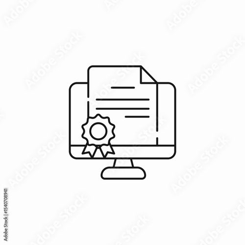 online certificate award icon sign vector