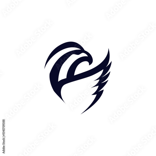 falcon, eagle security logo design template vector. symbolizing agility and strength.