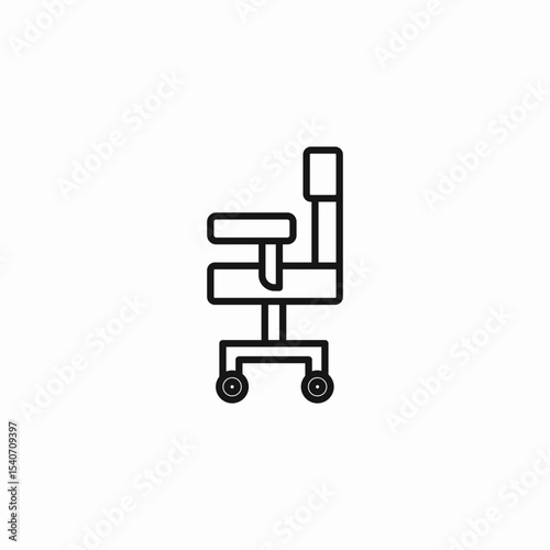 rolling office chair icon sign vector