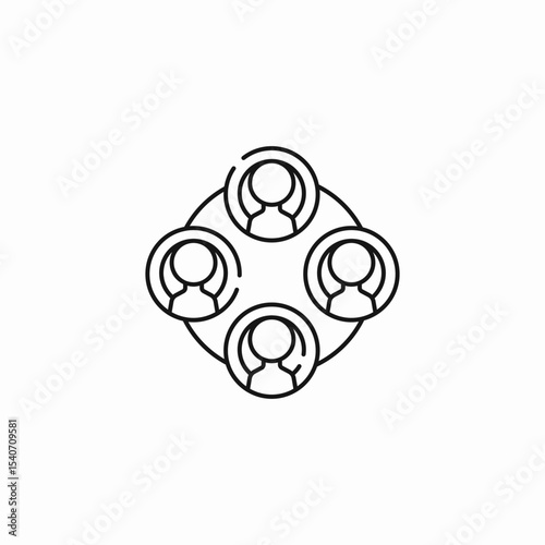 team collaboration network icon sign vector