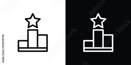 Leaderboard icon design. simple stroke line vector icon set