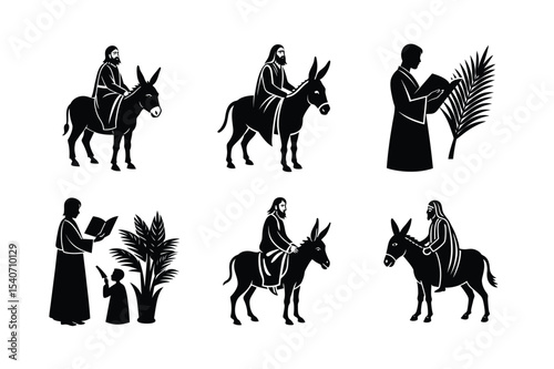 palm Sunday silhouette bundle design