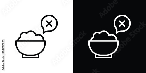 Lack of appsetite icon design. simple stroke line vector icon set
