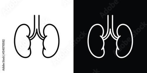 Kidney icon design. simple stroke line vector icon set
