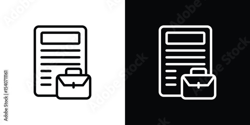 Job description icon design. simple stroke line vector icon set