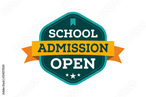 School Admission Open logo. School Admission Open Badge Vector Design. admission open, school, college, university admission open