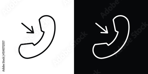 Incoming Call icon design. simple stroke line vector icon set