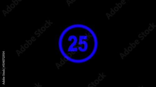 Countdown timer from 30 to 0 seconds real time. Modern flat design of countdown animation isolated on transparent background with alpha channel 30 Seconds Digital Countdown Timer Animation
