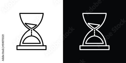Hourglass end icon design. simple stroke line vector icon set