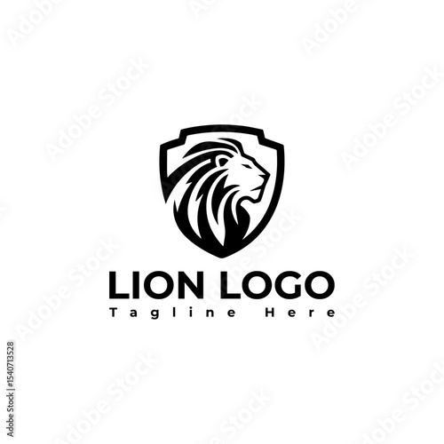 lion logo vector illustration, lion shield logo template