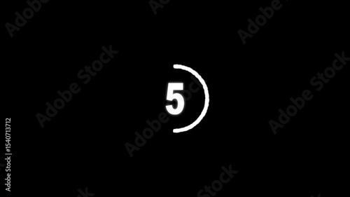 10 Second Animation Countdown Timer. Countdown 10 Seconds Alpha Transparent Background. 4K Resolution