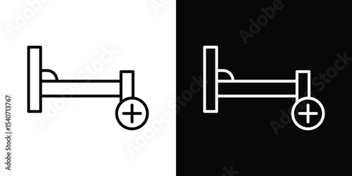 Hospital bed icon design. simple stroke line vector icon set