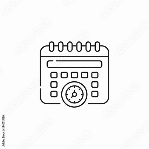 calendar clock time schedule icon sign vector