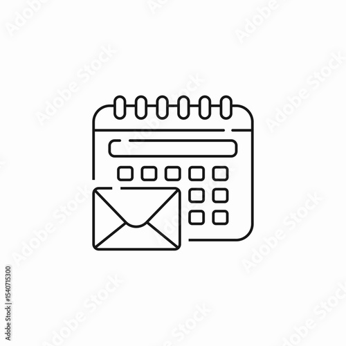calendar envelope mail communication icon sign vector