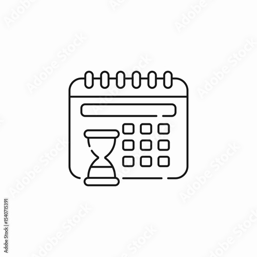 calendar hourglass time management icon sign vector